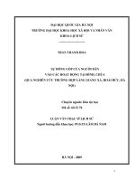 Sự đóng góp của người dân vào các hoạt động tại đình, chùa (Qua nghiên cứu trường hợp làng Giang Xá, Hoài Đức, Hà Nội