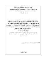 Nâng cao năng lực cạnh tranh của các doanh nghiệp nhỏ và vừa với một chính sách phát triển công nghệ theo Cluster sản phẩm