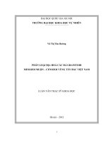 Phân loại địa hóa các đá granitoid mesoi muộn - cenozoi vùng Tây Bắc Việt Nam