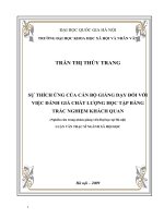 Sự thích ứng của cán bộ giảng dạy đối với việc đánh giá chất lượng học tập bằng trắc nghiệm khách quan (nghiên cứu trong nhóm giảng viên Đại học tại Hà Nội