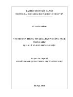 Vai trò của thông tin khoa học và công nghệ trong việc quản lý và bảo hộ nhãn hiệu
