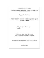 Phát triển nguồn nhân lực du lịch Quảng Ninh