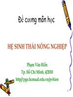 Đề cương môn học : Hệ sinh thái nông nghiệp
