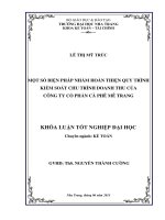 Một số giải pháp nhằm hoàn thiện quy trình kiểm soát chu trình doanh thu của Công ty cổ phần Cà phê Mê Trang