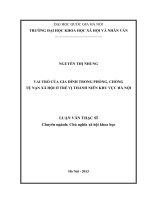 Vai trò của gia đình trong phòng, chống tệ nạn xã hội ở trẻ vị thành niên khu vực Hà Nội