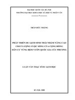 Phát triển du lịch sinh thái nhằm nâng cao chất lượng cuộc sống của cộng đồng dân cư vùng đệm vườn Quốc gia Cúc Phương