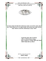 Sử dụng một số phương pháp dạy học gây hứng thú, phát huy tính tích cực của học sinh vào giảng dạy một số bài học trong chương trình địa lý bậc THPT