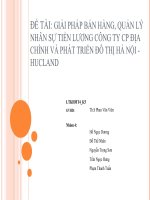 Giải pháp bán hàng , quản lý nhân sự tiền lương áp dụng cho công ty cổ phần địa chính và phát triển đô thị Hà Nội HUCLAND