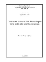 Quan niệm của sinh viên về vai trò giới trong chăm sóc sức khoẻ sinh sản