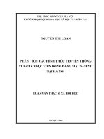 Phân tích các hình thức truyền thông của giáo dục viên đồng đẳng mại dâm nữ tại Hà Nội