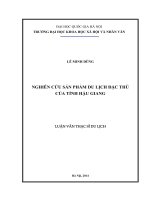 Nghiên cứu sản phẩm du lịch đặc thù của tỉnh Hậu Giang