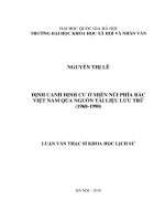 Định canh định cư ở miền núi phía Bắc Việt Nam qua nguồn tài liệu lưu trữ (1968-1990