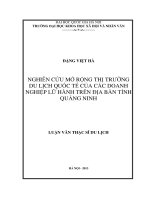 Nghiên cứu mở rộng thị trường du lịch quốc tế của các doanh nghiệp lữ hành trên địa bàn tỉnh Quảng Ninh