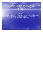 Thảo luận phân tích các chiến lược của công ty cổ phần may 10