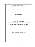 Nghiên cứu địa mạo phục vụ phát triển nông - lâm nghiệp bền vững ở huyện Đại Từ, tỉnh Thái Nguyên