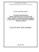 Văn hóa kinh doanh trong khách sạn 5 sao ở Hà Nội thực trạng và bài học kinh nghiệm (Lấy điển hình 3 khách sạn  Sofitel Metropole, Sheraton, Nikko
