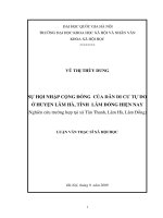 Sự hội nhập cộng đồng của người dân di cư tự do ở huyện Lâm Hà, tỉnh Lâm Đồng hiện nay