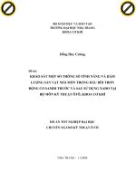 Khảo sát một số thông số tính năng và hàm lượng sản vật mài mòn trong dầu bôi trơn động cơ SAMDI trước và sau sử dụng XADO tại bộ môn kỹ thuật ô tô, Khoa Cơ khí