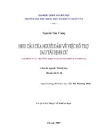 Nhu cầu của người dân về việc hỗ trợ sau tái định cư (Nghiên cứu trường hợp tại thành phố Hải Phòng