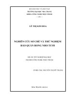 Nghiên cứu sơ chế và thử nghiệm bảo quản rong nho tươi