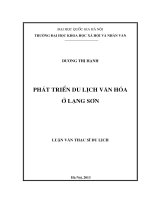 Phát triển du lịch văn hóa ở Lạng Sơn