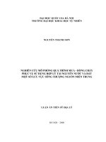 Nghiên cứu mô phỏng quá trình mưa - dòng chảy phục vụ sử dụng hợp lý tài nguyên nước và đất một số lưu vực sông thượng nguồn Miền Trung tt