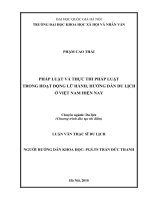 Pháp luật và thực thi pháp luật trong họat động lữ hành, hướng dẫn du lịch ở Việt Nam hiện nay
