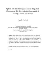 Nghiên cứu ảnh hưởng của việc sử dụng phân bón compost đến tính chất đất trồng rau tại xã Tứ Hiệp, Thanh Trì, Hà Nội tt