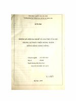 Nhóm xã hội đa nghề và vai trò của nó trong sự phát triển nông thôn đồng bằng Sông Hồng
