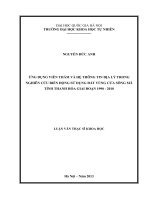 Ứng dụng Viễn thám và hệ thông tin địa lý trong nghiên cứu biến động sử dụng đất vùng cửa sông Mã tỉnh Thanh Hóa giai đoạn 1990 – 2010
