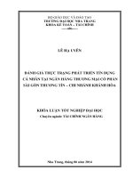 Đánh giá thực trạng phát triển tín dụng cá nhân tại Ngân hàng thương mại cổ phần Sài Gòn Thương Tín - chi nhánh Khánh Hòa