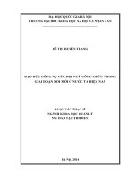 Đạo đức công vụ của đội ngũ công chức trong giai đoạn đổi mới ở nước ta hiện nay