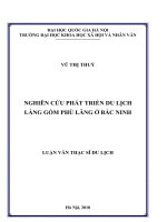 Nghiên cứu phát triển du lịch Làng Gốm Phù Lãng ở Bắc Ninh