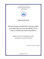 Một số giải pháp góp phần đẩy mạnh hoạt động xuất khẩu thủy sản sang thị trường Mỹ tại Công ty cổ phần Nha Trang Seafoods - F17