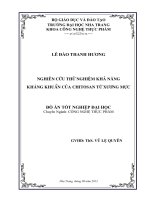 Nghiên cứu thử nghiệm khả năng kháng khuẩn của chitosan từ xương mực