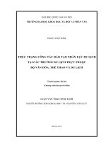 Thực trạng công tác đào tạo nhân lực du lịch tại các trường du lịch trực thuộc Bộ Văn hoá, Thể thao và Du lịch