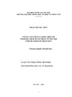 Nâng cao chất lượng một số tour du lịch xuất phát từ Hà Nội cho du khách Nhật Bản