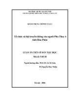 Tổ chức xã hội truyền thống của người Phu Thay ở tỉnh Hủa Phăn