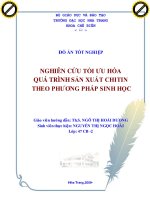 Nghiên cứu tối ưu hóa quá trình sản xuất Chitin theo phương pháp sinh học