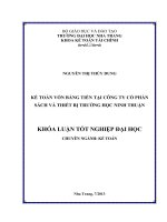 Kế toán vốn bằng tiền tại công ty cổ phần sách và thiết bị trường học Ninh Thuận