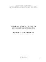HƯỚNG DẪN KỸ THUẬT LẬP BÁO CÁO ĐÁNH GIÁ TÁC ĐỘNG MÔI TRƯỜNG DỰ ÁN XỬ LÝ NƯỚC THẢI ĐÔ THỊ