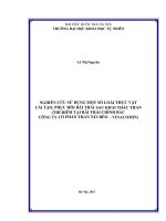 Nghiên cứu sử dụng một số loài thực vật cải tạo, phục hồi bãi thải sau khai thác than. (Thí điểm tại bãi thải Chính Bắc. Công ty cổ phần than Núi Béo – Vinacomin