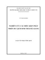 Nghiên cứu các điều kiện phát triển du lịch sinh thái Hà Giang