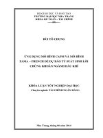 Ứng dụng mô hình CAPM và mô hình Fama-French để dự báo tỷ suất sinh lợi chứng khoán ngành Dầu khí