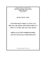 Giải pháp hoàn thiện và nâng cao hiệu quả hệ thống kênh phân phối của Công ty cổ phần phụ liệu may Nha Trang