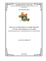 Công tác xã hội trong can thiệp trợ giúp nữ công nhân bị bạo lực gia đình tại phường Khai Quang - thành phố Vĩnh Yên - tỉnh Vĩnh Phúc