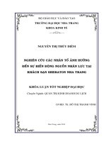 Nghiên cứu các nhân tố ảnh hưởng đến sự biến động nguồn nhân lực tại khách sạn Sheraton Nha Trang