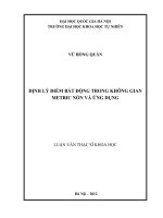 Định lý điểm bất động trong không gian Metric nón và ứng dụng