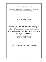 những giải pháp nâng cao hiệu quả công tác đào tạo nghề cho thanh niên nhằm đáp ứng yêu cầu của người sử dụng lao động ở tỉnh Vĩnh Phúc