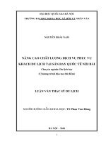 Nâng cao chất lượng dịch vụ phục vụ khách du lịch tại sân bay quốc tế Nội Bài